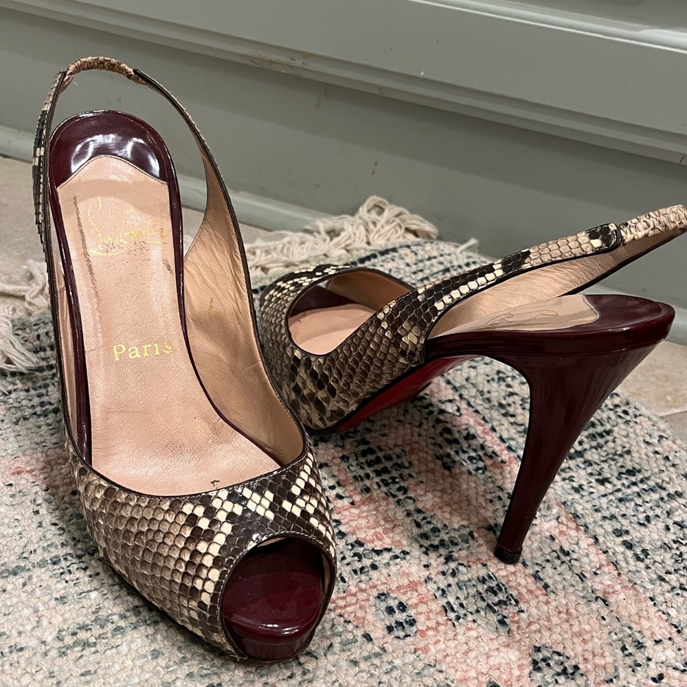 Christian Louboutin python heels, size 39.5